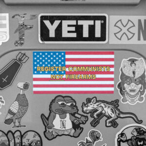 'Register Commies' Flag Sticker